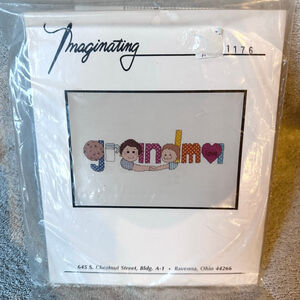 NOS Vintage Imaginating With Marilyn Clark Cross Stitch Kit “Grandma”